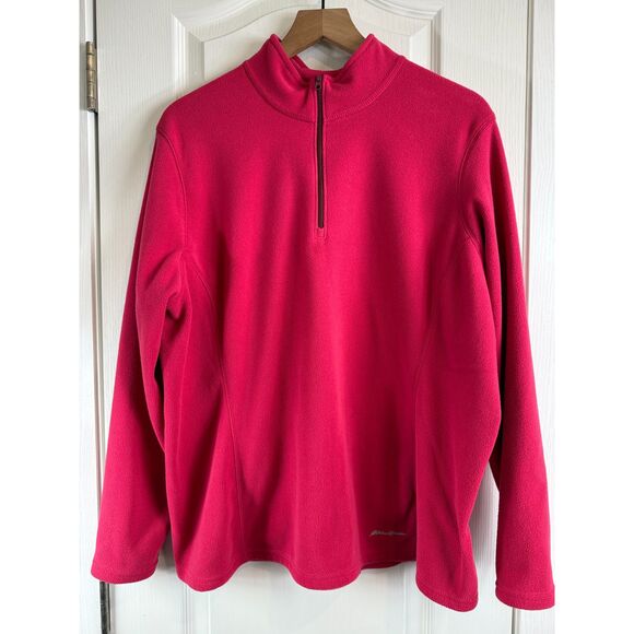 Eddie Bauer Women's 1/4 Zip Fleece Pullover Dark Pink Size 2XL - Picture 1 of 12